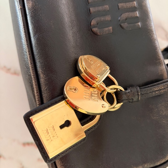 Miu Miu Beau Small Nappa Leather bag Coffee Small - Picture 8 of 14